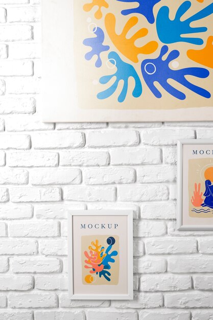 PSD progettazione di mockup di cornici per galleria