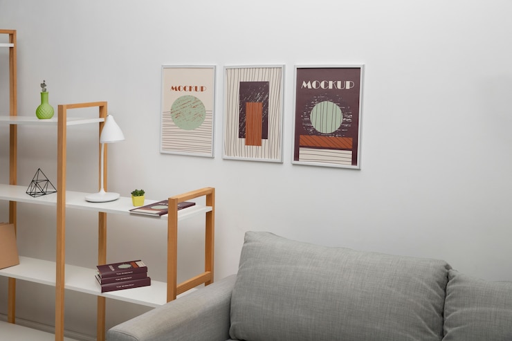 PSD gallery frames mockup design