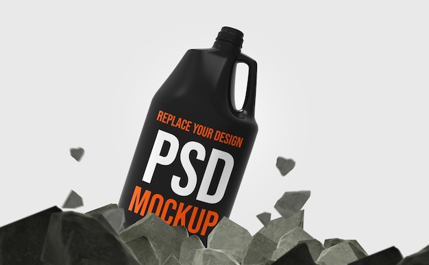 PSD gallone 3d rendering mockup design