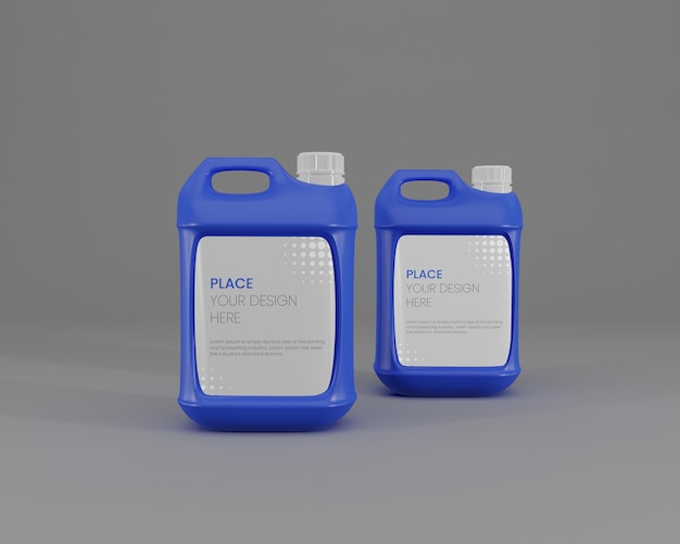 PSD gallon mockup-ontwerp in 3d-rendering
