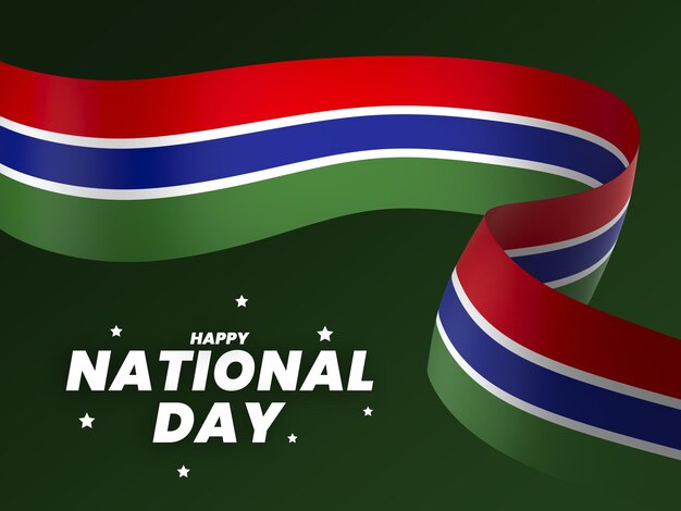 The gambia flag element design national independence day banner ribbon psd