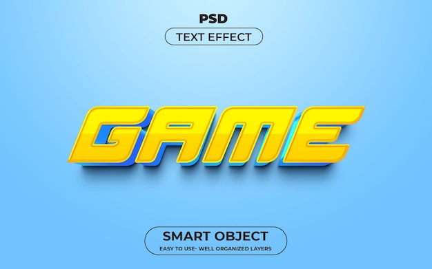 Game 3d bewerkbaar teksteffect premium