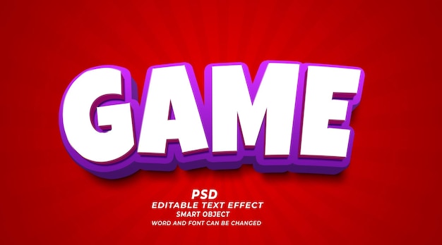Игра 3d редактируемый текстовый эффект в стиле фотошоп
