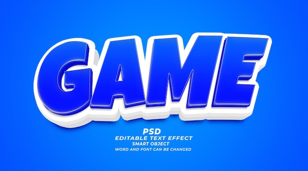 Game 3d editable text effect photoshop template