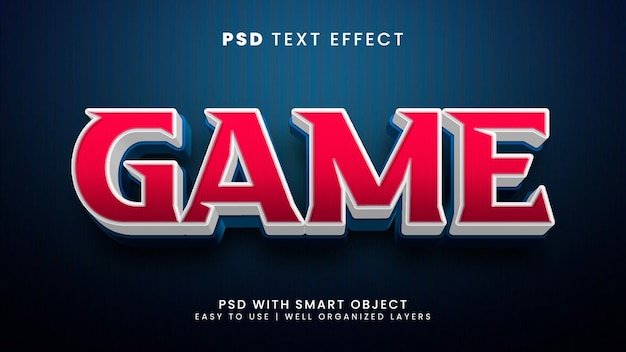 Игра 3d редактируемый текстовый эффект с игрой и забавным стилем текста