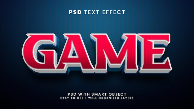 Game 3d editable text effect with play and fun text style