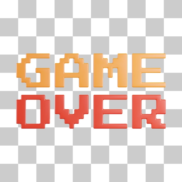 Game over 3d icon