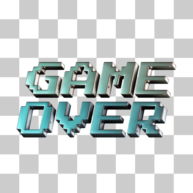 PSD game over 3d icon