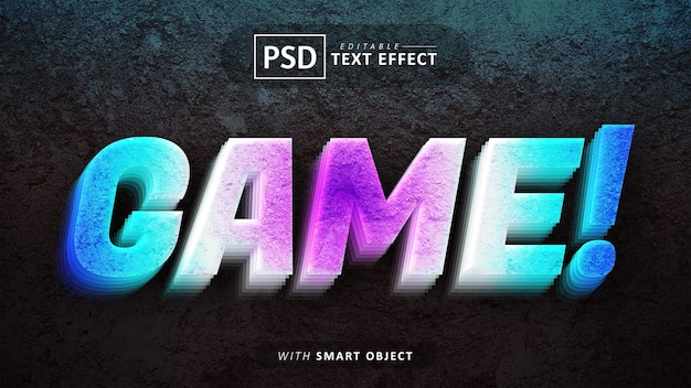 PSD gioco effetto testo 3d modificabile