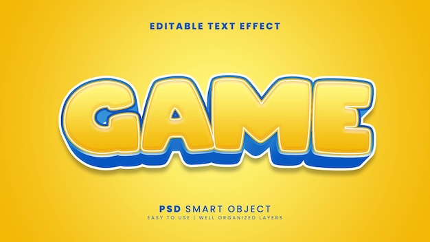 Game 3d text effect template