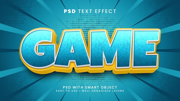 Game cartoon editable text effect with comic and funny text style