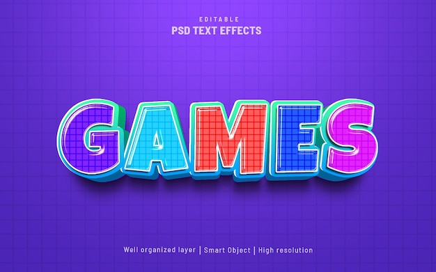 PSD game color editable text effect