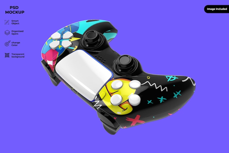 PSD game controller skin mockup