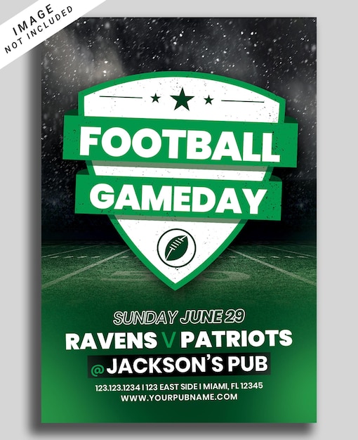 Game day american football match flyer o modello di social media