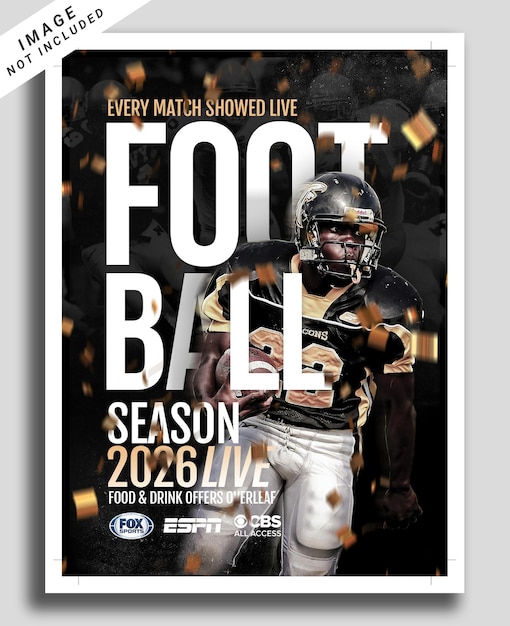 PSD game day american football match flyer or social media template