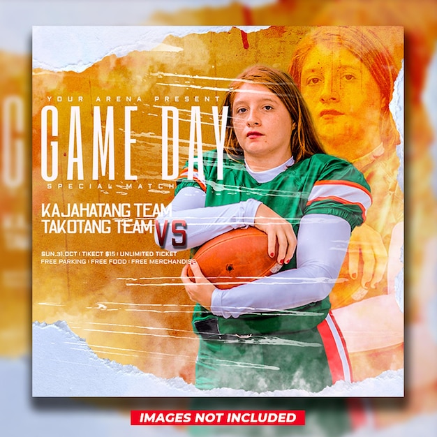 Game day American Football poster social media post template