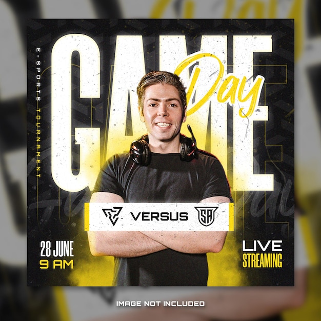 PSD game day esports gaming banner template for social media