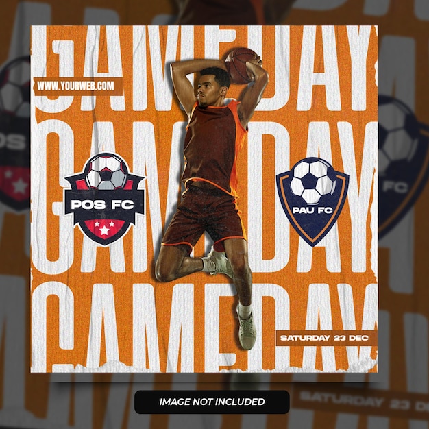 PSD Игровой день футбол баннер в социальных сетях