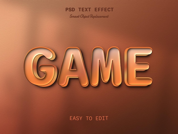 PSD game editable 3d text style effect template