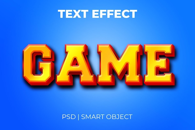 PSD game editable yellow 3d text effect