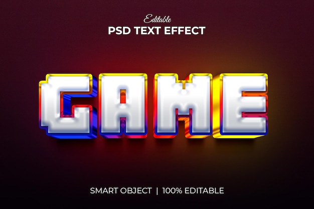 PSD game logo 3d editable text effect mockup premium psd