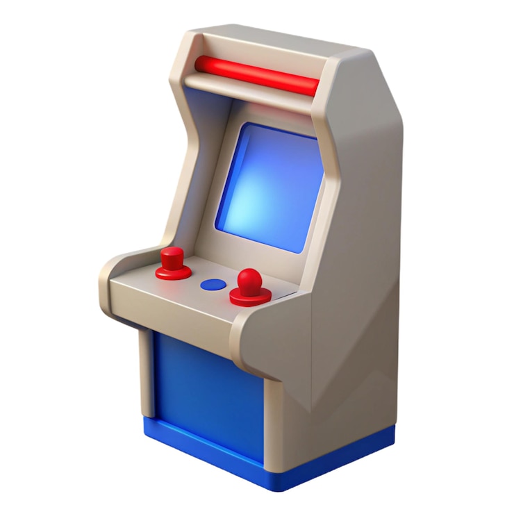 PSD a game machine with a red button on it