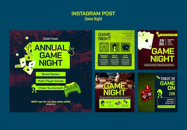 Game night entertainment  instagram posts