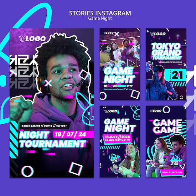 PSD game night entertainment  instagram stories