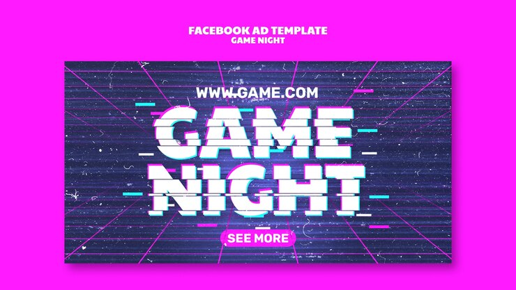 PSD game night facebook template