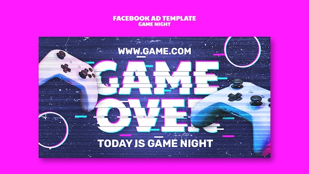 PSD template di facebook per la serata di gioco