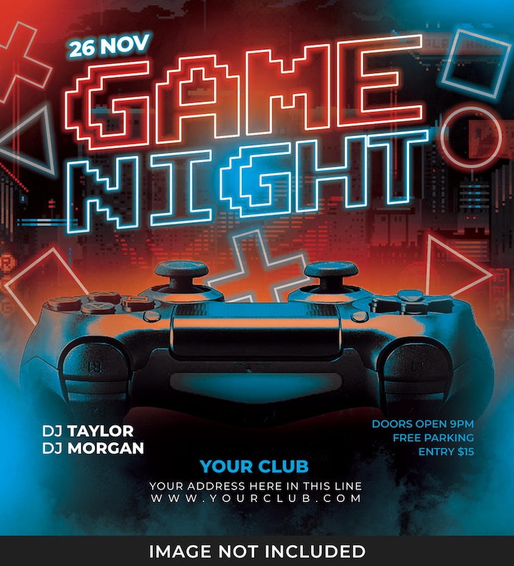 PSD game night flyer psd-sjabloon