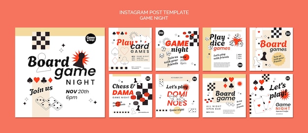 PSD game night instagram posts