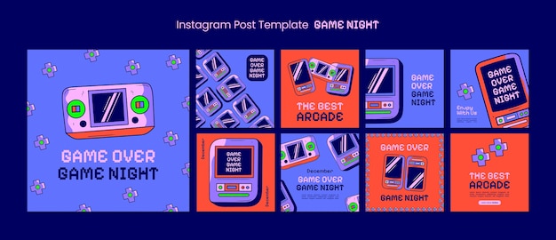 PSD game night instagram posts