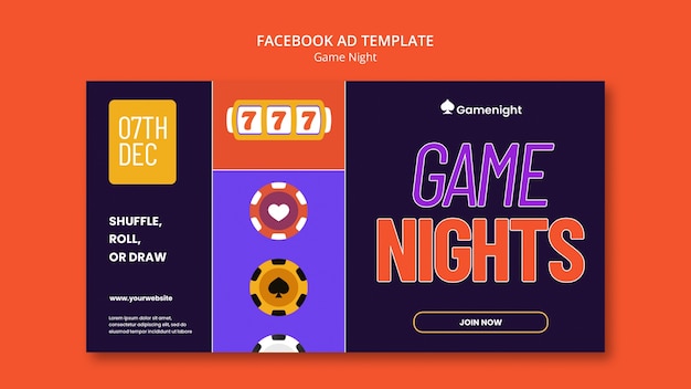 PSD game night template design