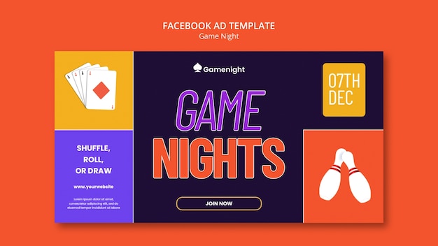 PSD game night template design