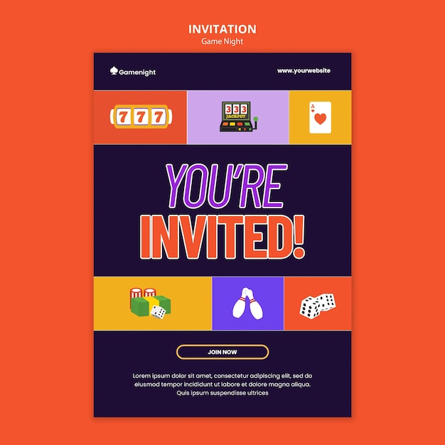 game night template design