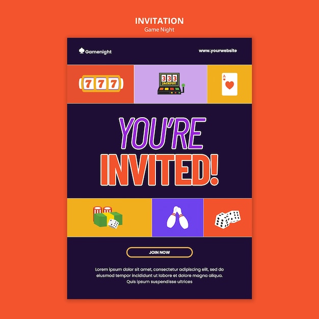 PSD ゲームナイトのテンプレートデザイン