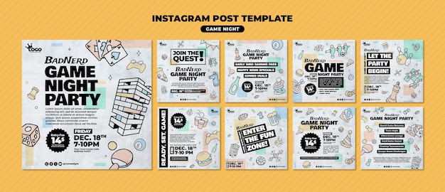 PSD ゲームナイトのテンプレートデザイン