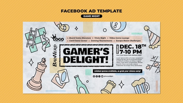 PSD game night  template design