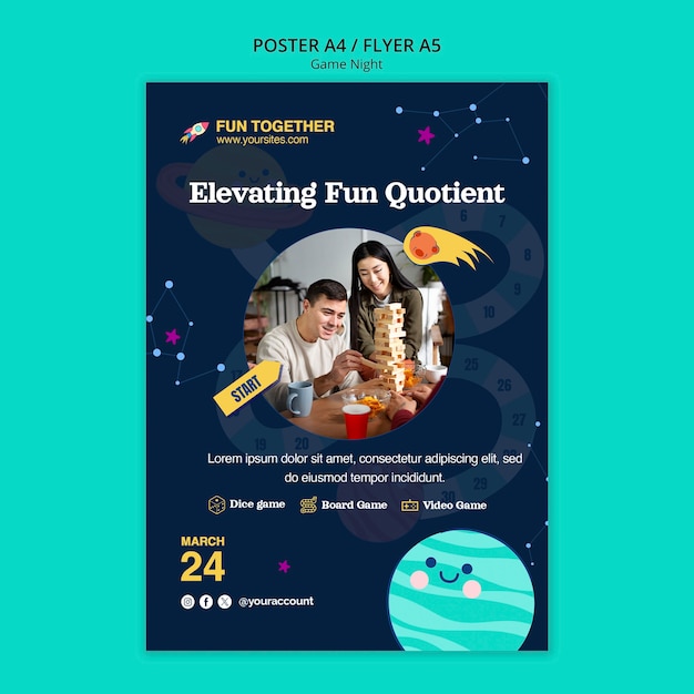 Game night template design