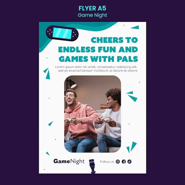 PSD game night template design