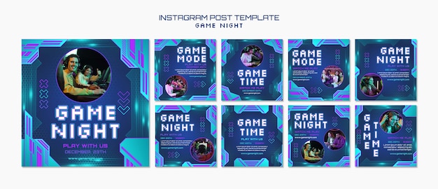 PSD game night template design