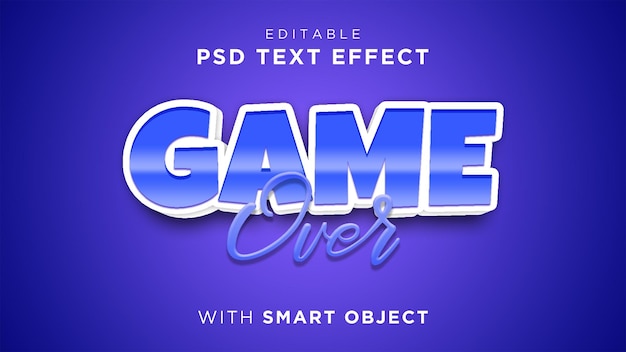 Game over 3D bewerkbare teksteffectenstijl