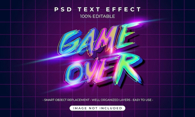 PSD game over teksteffect