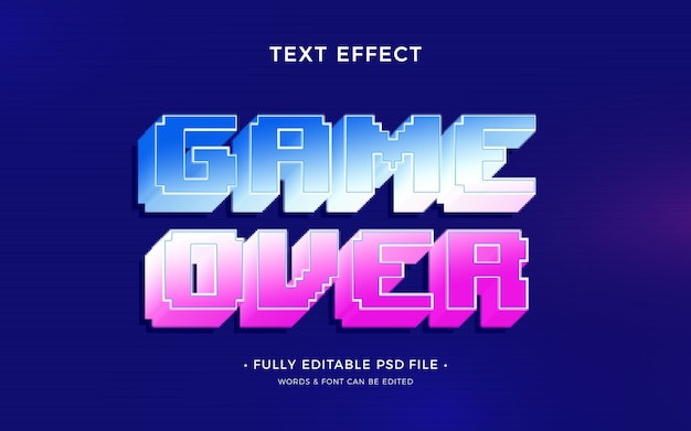 Game over text effect