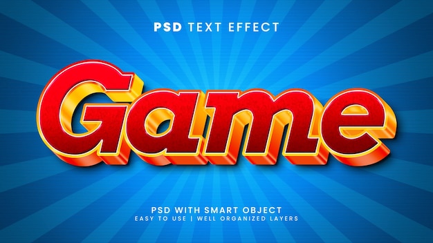 เทมเพลตสไตล์เอฟเฟกต์ข้อความแก้ไขได้ 3 มิติสไตล์เกมสำหรับเด็ก