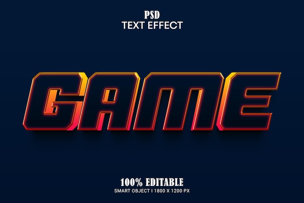 Gioco psd oggetto intelligente design effetto testo modificabile