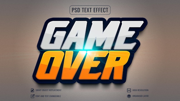 PSD game over psd text effect