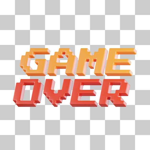 PSD game over screen display 3d icona