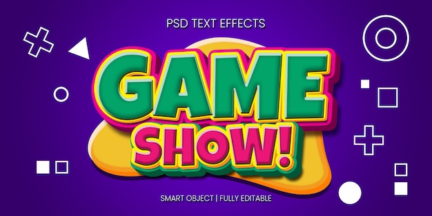 PSD spettacolo di gioco! effetto testo 3d